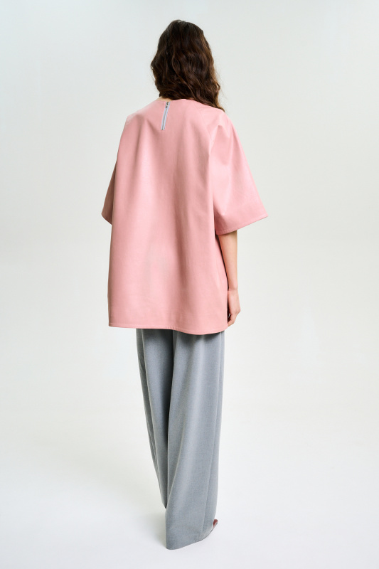 Футболка из экокожи LIGHT PINK Футболка из экокожи LIGHT PINK